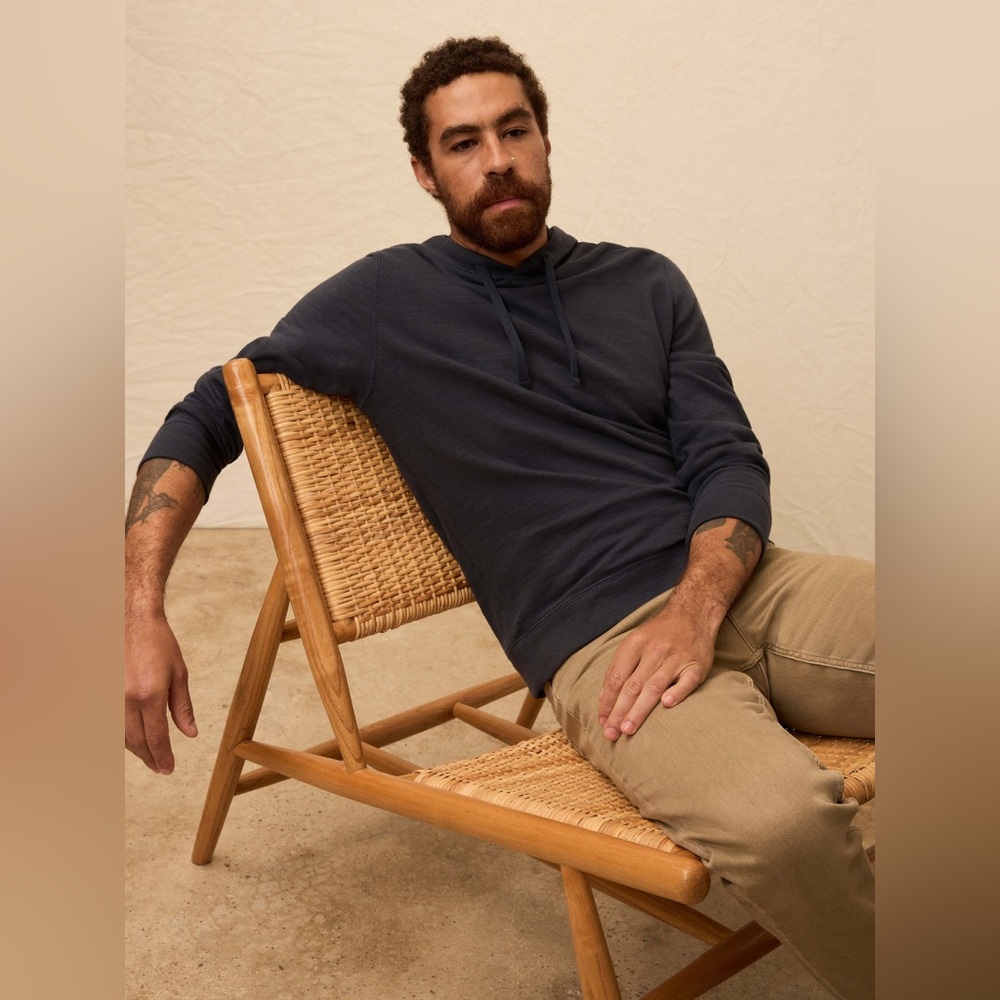 Faherty Charcoal Hooded Sweater